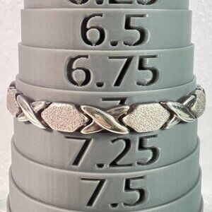 Milor Italy 925 Sterling Silver XO Link Bracelet – 17.3g Hugs & Kisses Design